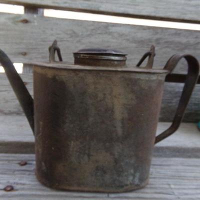 LOT 225  ANTIQUE LANTERN & OIL OR GAS PAIL. (SG)