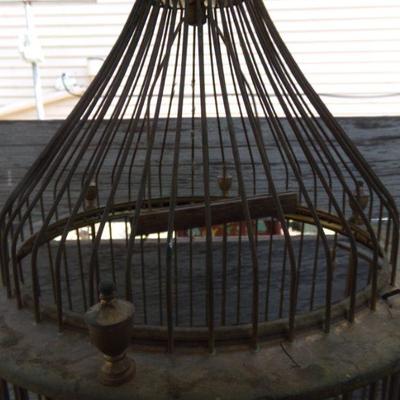 LOT 228  ANTIQUE BRASS BIRD CAGE. (SG)