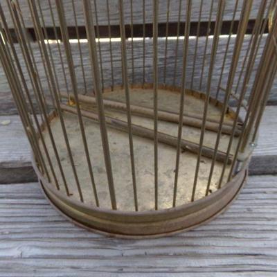 LOT 228  ANTIQUE BRASS BIRD CAGE. (SG)