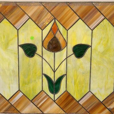 G50: Yellow & Green Stained Glass Panel