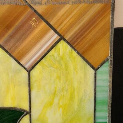G50: Yellow & Green Stained Glass Panel