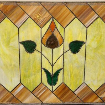 G50: Yellow & Green Stained Glass Panel