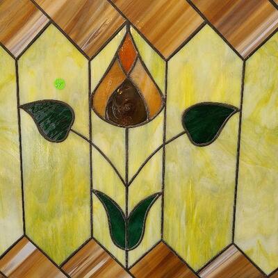 G50: Yellow & Green Stained Glass Panel