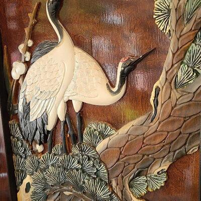 G53: 4 Panel Wood Carved Art