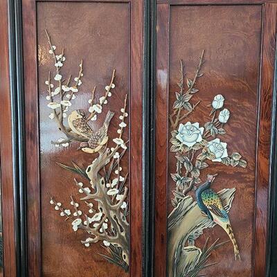G53: 4 Panel Wood Carved Art