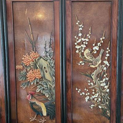 G53: 4 Panel Wood Carved Art