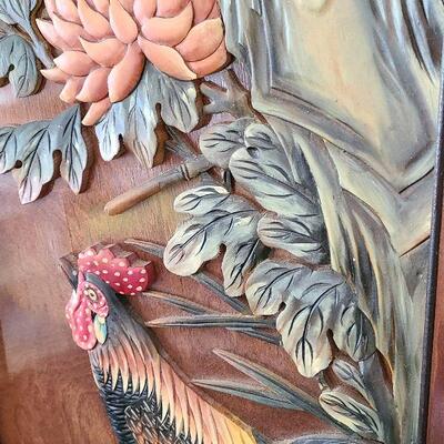 G53: 4 Panel Wood Carved Art