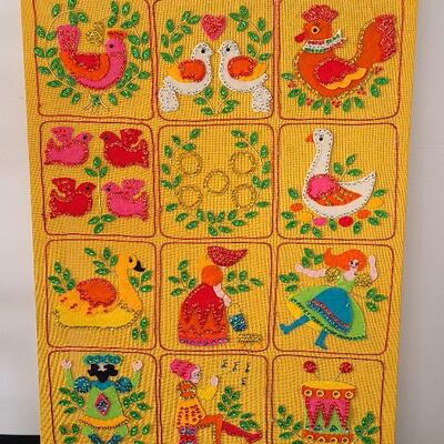 G63: The Twelve Days Of Christmas Felt & Sequin Wall Art