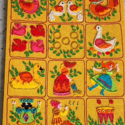 G63: The Twelve Days Of Christmas Felt & Sequin Wall Art