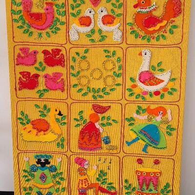 G63: The Twelve Days Of Christmas Felt & Sequin Wall Art