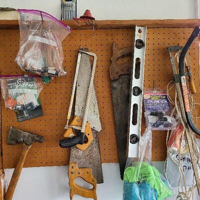 G81:  Various Handsaws, Axe etc.
