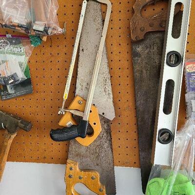G81:  Various Handsaws, Axe etc.