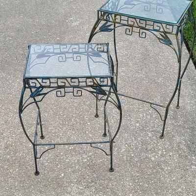 G88:  Glass Stacking Tables with Bamboo Design