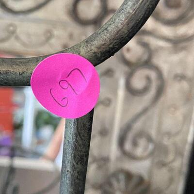G97:  Galvenized Tin Square Mirror and Metal Tidbit Caddy