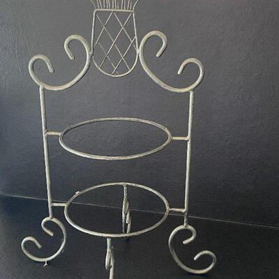 G97:  Galvenized Tin Square Mirror and Metal Tidbit Caddy