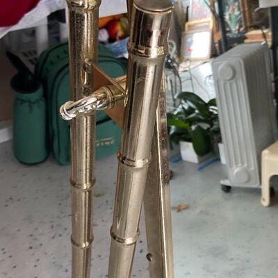 G98:  Gold Bamboo Metal Standing Mirror