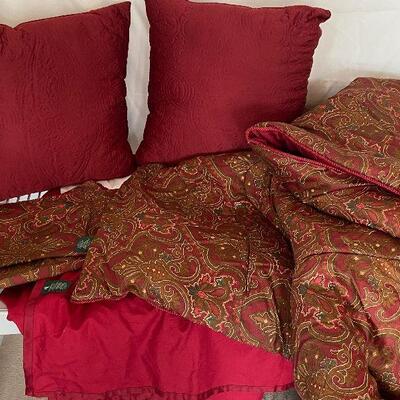 G99:  Burgundy Ralph Lauren King Size Comforter Set