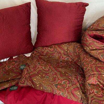 G99:  Burgundy Ralph Lauren King Size Comforter Set