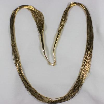 LOT#A9: Gold Washed Liquid Silver (Sterling) Necklace