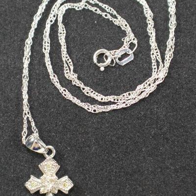LOT#A31: Stamped 10K Gold Marcasite Cross