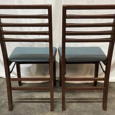 LOT#C35: 4 Vintage Folding Game Chairs by Lewis Rastetter