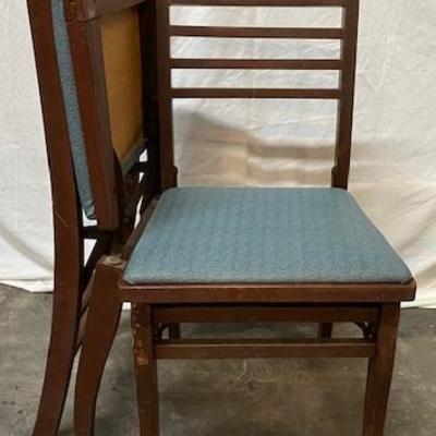 LOT#C35: 4 Vintage Folding Game Chairs by Lewis Rastetter