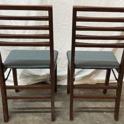 LOT#C35: 4 Vintage Folding Game Chairs by Lewis Rastetter