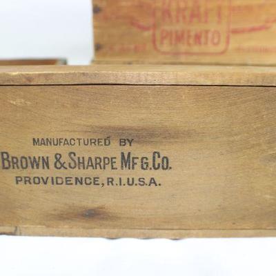 LOT#T43: Kraft Cheese Box Lot & Brown&Sharpe Micrometer Case