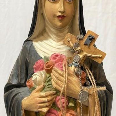 LOT#R51: Digiovanni Carved Wood Mary