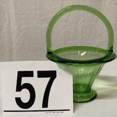 LOT#G57: Heisey Glass (Believed to be vaseline or uranium glass)