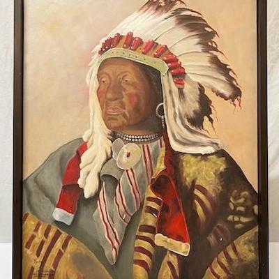 LOT#R67: Portrait of a Native American Chief