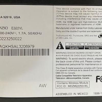 LOT#R97: Vizio 32" LCD