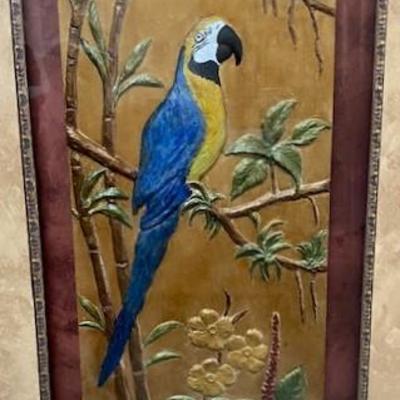 LOT#R105: Mixed Media Parrot