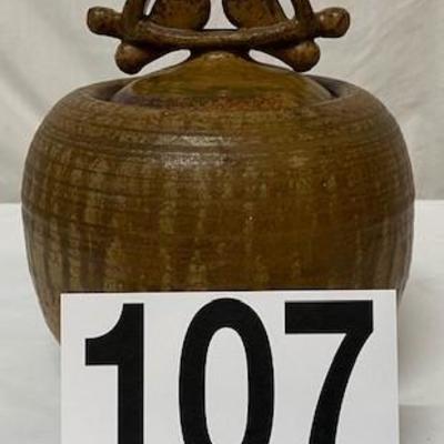 LOT#G107: Drip Glazed Lidded Jar