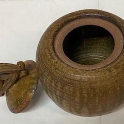 LOT#G107: Drip Glazed Lidded Jar