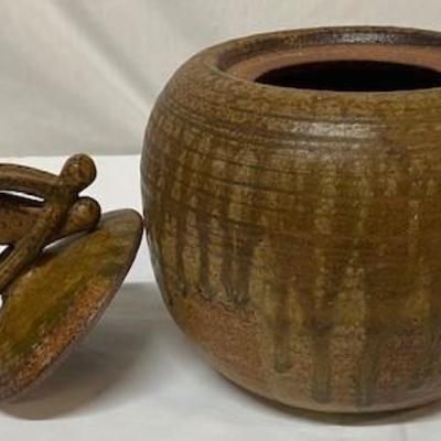 LOT#G107: Drip Glazed Lidded Jar