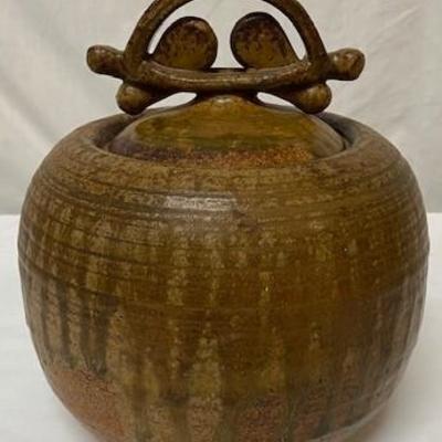 LOT#G107: Drip Glazed Lidded Jar