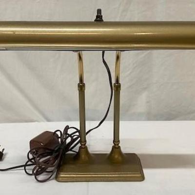 LOT#G112: #2 Brass Electrified Student Lamp