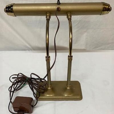 LOT#G112: #2 Brass Electrified Student Lamp