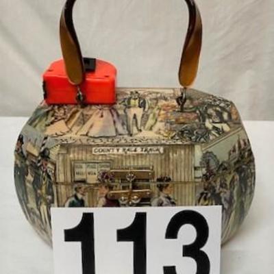 LOT#G113: Vintage Octagonal Purse