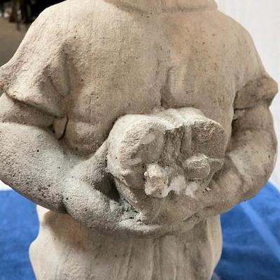 LOT#R122: Boy Giving Gift to Girl Yard Statue