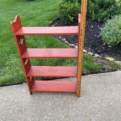G107:  Wood Painted Burnt Orange Shelf