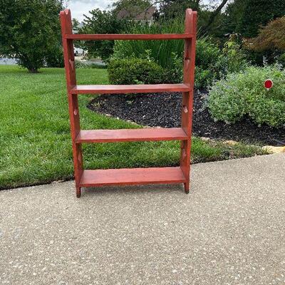 G107:  Wood Painted Burnt Orange Shelf