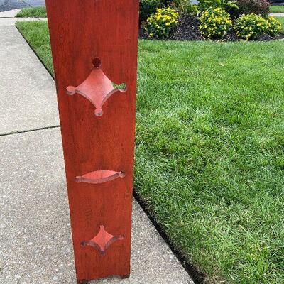 G107:  Wood Painted Burnt Orange Shelf