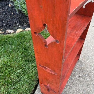 G107:  Wood Painted Burnt Orange Shelf
