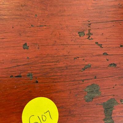 G107:  Wood Painted Burnt Orange Shelf