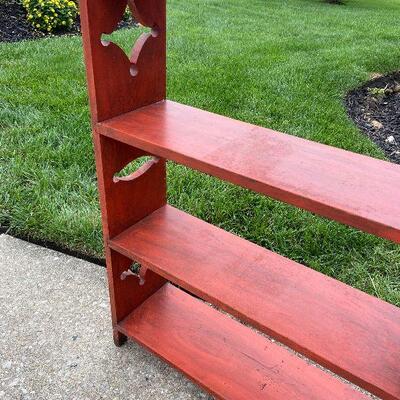 G107:  Wood Painted Burnt Orange Shelf