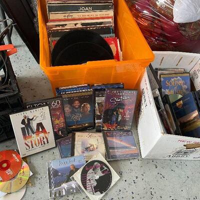 G109: Lot of Records, DVDs, and CDS