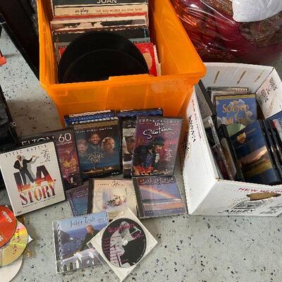 G109: Lot of Records, DVDs, and CDS