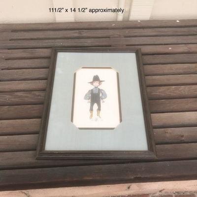 1984 Limited Edition P Buckley Moss print, framed, Amish man or child 12